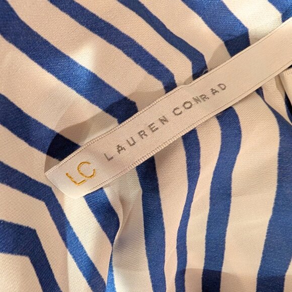 LC Lauren Conrad Womens Mini Dress Size 4 V Neck Sleeveless colorful Striped - Picture 3 of 8